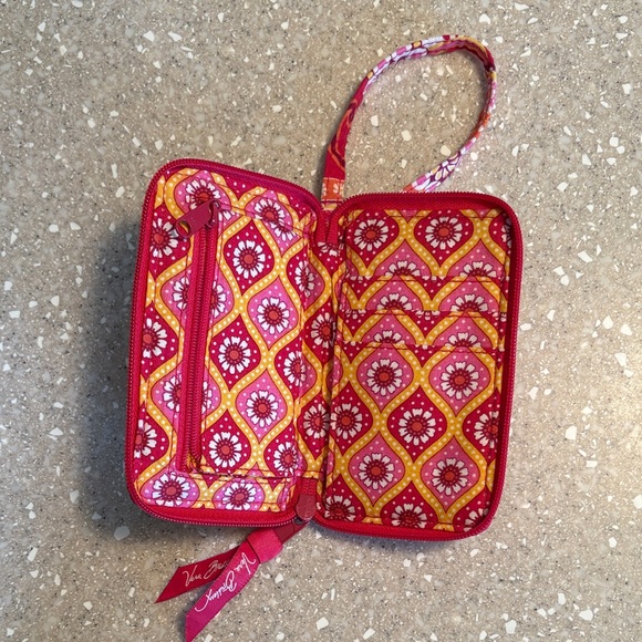 Vera Bradley Red and Pink Patterned Wristlet - Picture 3 of 5